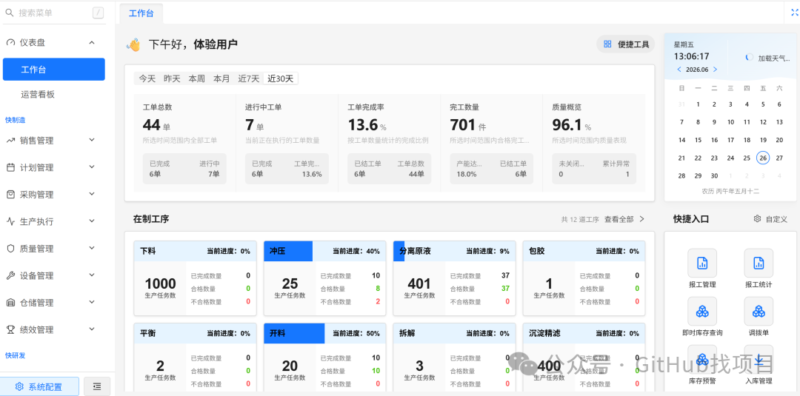开源轻量级离散制造 MES 系统!免费-千知